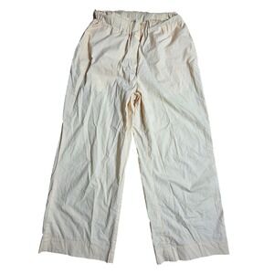 Mr. Larkin Cotton Blend Wide Leg Elastic Waist Pants L Coastal Cottagecore